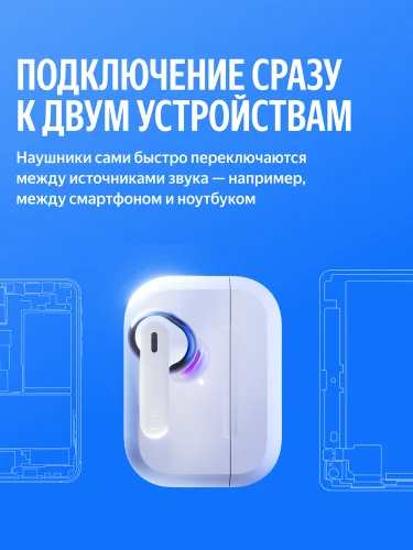 Наушники Yandex Наушники TWS Яндекс Дропс с Алисой AI, фиолетовый (YNDX-00150VIO) фото 9
