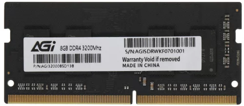 Память DDR4 8GB 3200MHz AGi AGI320008SD138 SD138 RTL PC4-25600 CL22 SO-DIMM 260-pin 1.2В Ret