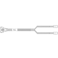 Кабель Amphenol RMC74-8690 Cable MCIO x8 74P (прямой) -TO- 2x HD MiniSAS 4i 36P (SFF8643 прямой) , 85 Ohm, SAS 4.0 / PCIe 4.0, L:80cm