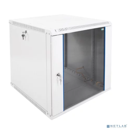 Шкаф телекоммуникационный настенный разборный ЭКОНОМ 12U (600 650) дверь стекло, цвет черный (ШРН-Э-12.650-9005)
