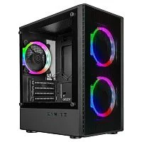 Корпус Ginzzu CL405 mATX FAN 3*12 FRGB (12RR4) передняя панель Сетка
