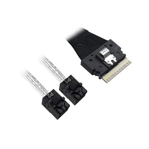 Кабель ACD-60002-ZC Slimline SASx8 (SFF8654) -to- 2 SAS HD (White) x4 (SFF8643 (NVMe Connection), for SupewrMicro backplanes, 1M, (аналог Broadcom 05-60002-00) {100} (P5022DN10990-1)