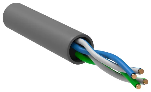 Кабель информационный ITK BC1-C5E02-111-305-G кат.5E U/ UTP 2X2 PVC внутренний 305м серый