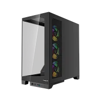 Корпус без блока питания/ Case HSPD F550, Mid Tower, Black, TG, 0.7 SPCC, 4x120mm ARGB ATX, mATX, mITX 185/ 420/ 200mm 3x2.5", 3x3.5", 7xPCI 1xUSB-A 3.0, 1xUSB-C 433x245x473mm (F550-TGBK-ARGB)
