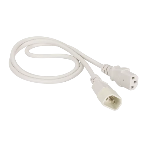 Шнур питания C13-C14, 3х0.75, 220В, 10А, белый, 1.5 метра (LAN-PP13/14-1.5-WH)