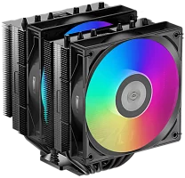 Кулер для процессора/ CPU Cooler PCCooler RT620 ARGB BK (250W, 4-pin PWM, 157mm, Al/Cu, 6x6mm, 2x120mm, 73.32CFM, 34.9dBA, 2200RPM, S: 1851/1700/1200/115X, AM5/AM4, black)