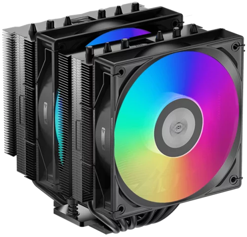 Кулер для процессора/ CPU Cooler PCCooler RT620 ARGB BK (250W, 4-pin PWM, 157mm, Al/Cu, 6x6mm, 2x120mm, 73.32CFM, 34.9dBA, 2200RPM, S: 1851/1700/1200/115X, AM5/AM4, black)
