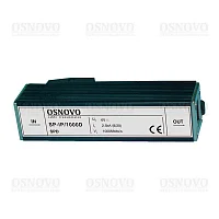 Устройство грозозащиты OSNOVO SP-IP/1000D Устройство грозозащиты для локальной вычислительной сети (скорость до 1000 Мб/с). Двухступенчатая защита. Максимальное длительное рабочее напряжение (Uс) DC6V. Номинальный ток разря