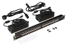 Панель POE 19", 24 порта, с двумя блоками питания 48V, 120W (LAN-PP24-POE/ A2) (LAN-PP24-POE/A2)