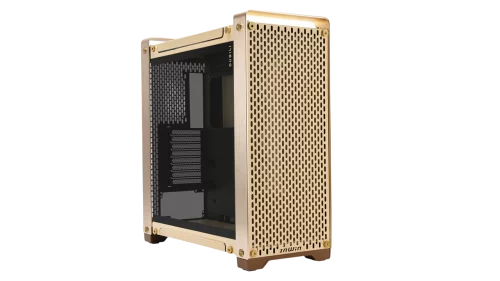 Корпус без блока питания/ Case InWin Dubili, Full-Tower, TG, 4x140mm, 2xUSB-A 3.2 + 1xUSB-C 3.2, E-ATX, ATX, mATX, mITX Champagne Gold (IW-CS-DUBILIASB-GLD)