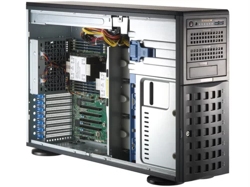 Supermicro SuperServer Tower 741P-TR noCPU(2)4rd Gen Xeon Scalable/ TDP 300W/ no DIMM(16)/ SATARAID HDD(8)LFF/ 2xM.2 NVMe 6xFH/ 2x1GbE/ 2x1200W (SYS-741P-TR)