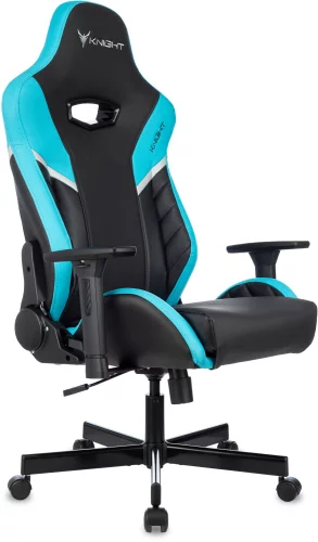 Кресло игровое Knight Thunder 5X черный/ голубой экокожа крестов. металл (KNIGHT THUNDER 5X BL) фото 14