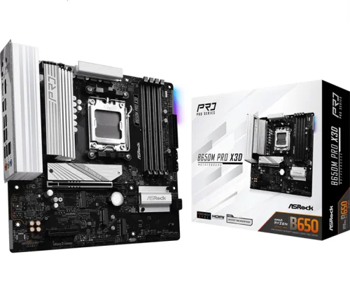 Материнская плата Asrock B650M PRO X3D Socket AM5 AMD B650 4xDDR5 mATX AC`97 8ch(7.1) 2.5Gg RAID+HDMI+DP