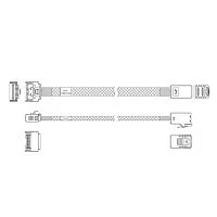 Кабель JPC P731IDN00800-1 Cable MCIO x4 74P (прямой Straight Type) TO HD MiniSAS 4i 36P (SFF8643, прямой Straight Type), 85 Ohm, L:80cm