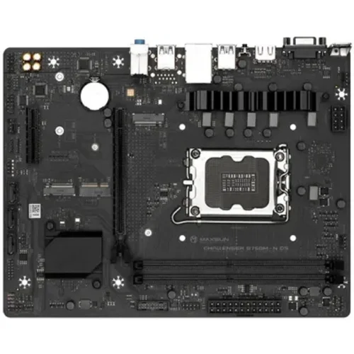 MAXSUN MS-Challenger B760M-N D5 V2 (Socket 1700, mATX, 2*DDR5, VGA+ HDMI, 3*SATA3, 2*M.2, 1xPCI-E x16 /1xPCI-E x4, 4*USB 2.0, 2*USB 3.2 Gen1 , LAN 1*1G, RTL) фото 3