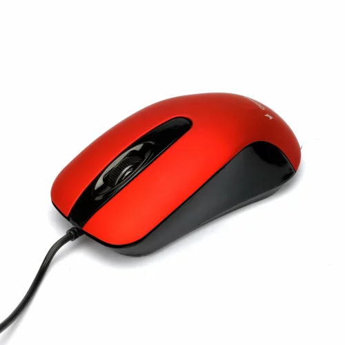 Gembird MOP-400-R красный USB {Мышь, бесшумный клик, 2 кнопки+колесо кнопка, 1000 DPI, soft-touch, кабель 1.45м, блистер} фото 3