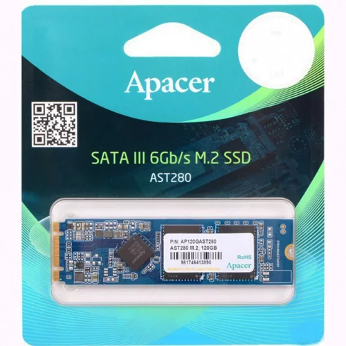 Apacer SSD AST280 480Gb SATA M.2 2280, R520/ W495 Mb/ s, 3D TLC, MTBF 1,5M, 280TBW, (AP480GAST280-1) фото 3
