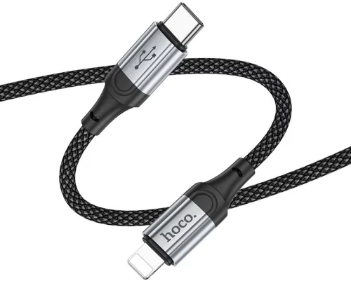 Кабель Hoco X102 Fresh iP USB Type-C (m)-Lightning (m) 1м черный коробка фото 3