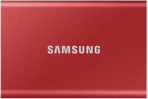 Внешние HDD и SSD/ Samsung External SSD T7, 2000GB, Type-C, USB 3.2 Gen2, R/W 1050/1000MB/s, 85x57x8mm, Metallic Red (12 мес.) (MU-PC2T0R/WW)