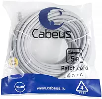 Патч-корд Cabeus PC-UTP-RJ45-CAT.5E-20M U/UTP RJ-45 вил.-вилка RJ-45 кат.5E 20м серый ПВХ
