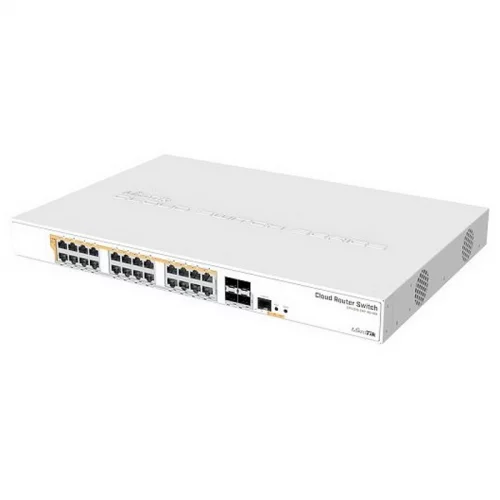 Коммутатор/ CRS328-24P-4S+RM Cloud Router Switch 24 port Gigabit Ethernet router/switch with four 10Gbps SFP+ ports in 1U rackmount case, Dual Boot and PoE output, 500W фото 2