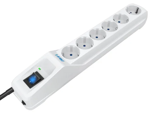 Сетевой фильтр Pilot L (GP) 1.8м (6 розеток) белый (коробка) (171) (171#MLN) фото 2