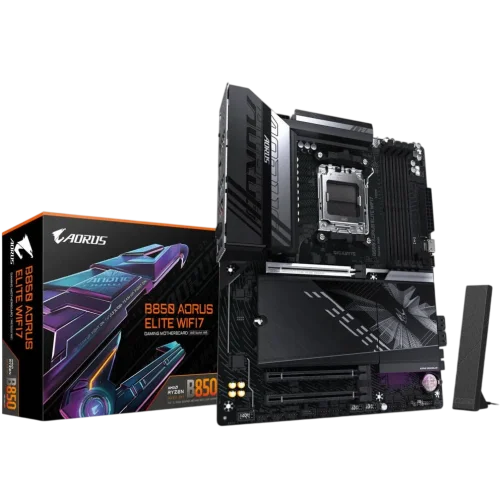 Материнская плата GIGABYTE B850 AORUS ELITE WIFI7, AM5, B850, 4*DDR5, 4*SATA, 3*M.2, 6*USB 3.2, 4*USB 2.0, Type-C, 2*PCIx16, DP+HDMI, ATX (B850 A ELITE WF7)