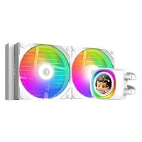 Вентилятор для процессора ID-COOLING FX240 LCD WHITE (жидк. охл, 2x120mm, Al, PWM 2000 rpm, 27.2 dB, 4 pin/5V 3pin ARGB, 300Wt, LCD) (FX240 LCD WHITE)