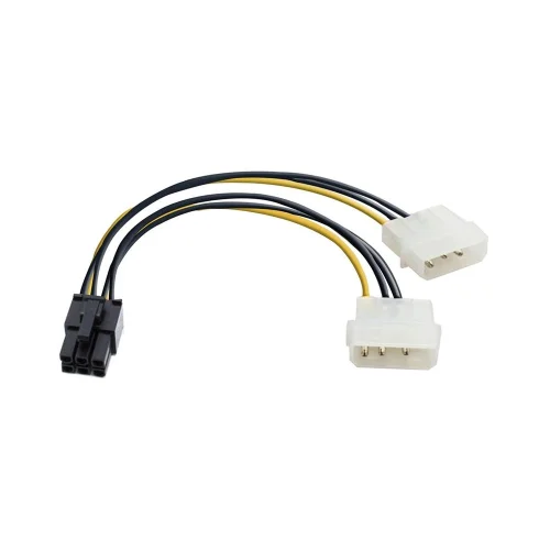 Exegate EX138937RUS Переходник питания PCI-Express 6pin (от 2х разъемов Molex (IDE) блока питания), 15см Exegate