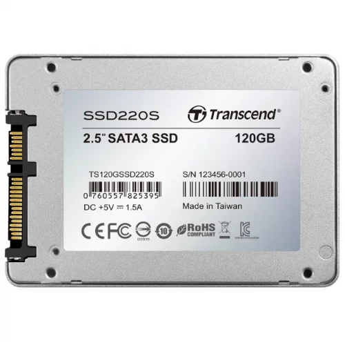 Твердотельный диск Transcend 220S, 120GB, SATA III[R/ W - 420/ 550 MB/ s] (TS120GSSD220S) фото 2