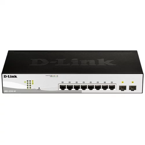 Коммутатор/ DGS-1210-10/FL Managed L2 Switch 8x1000Base-T, 2x1000Base-X SFP, Surge 6KV, CLI (DGS-1210-10/FL1A) фото 2