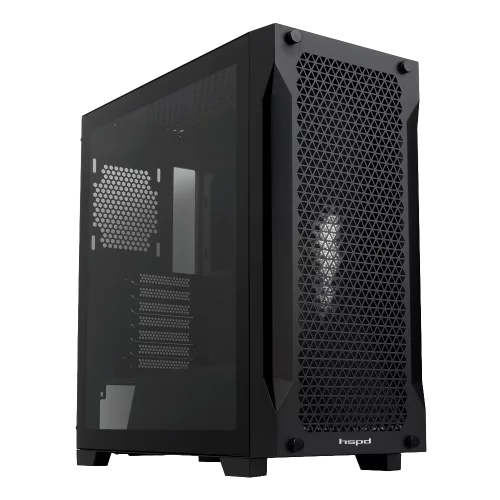 Корпус без блока питания/ Case HSPD M541, Mesh Mid Tower, Black, TG, 0.7 SPCC, no fans, ATX, mATX, mITX, 170/ 405/ 210mm, 2x2.5