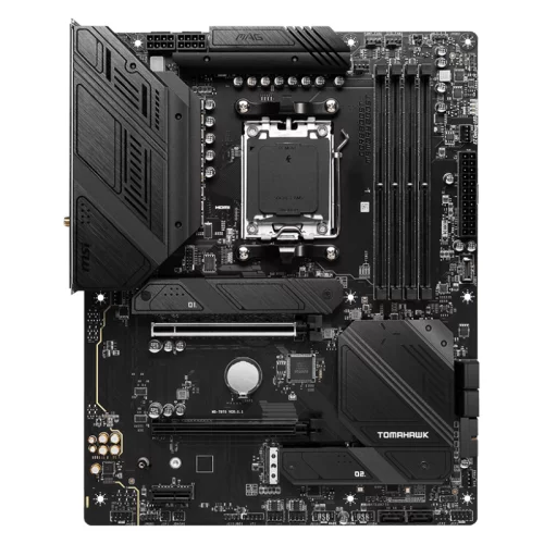 Материнская плата/ MB MSI AMD B650 sAM5, 4xDDR5(256GB), HDMI 2.1/DP, 2xPCIe 4.0x16, 1xPCIe 3.0, 1xLAN (2.5GbE), Wi-Fi, BT, 6xSATA 6Gb/s, 3xM.2, 1xUSB-C, 7xUSB 3.2, 2xUSB 2.0, ATX (MAG B650 TOMAHAWK WIFI)