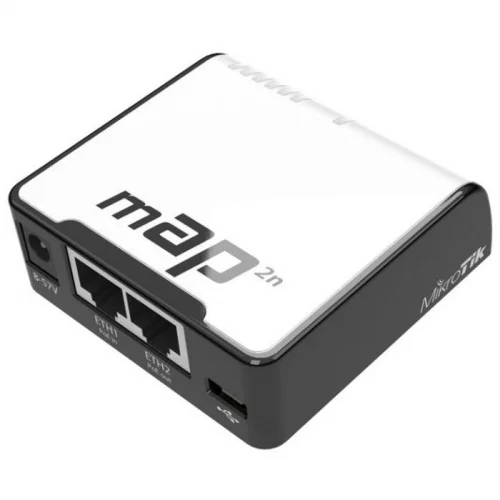 Маршрутизатор/ mAP Dual-Chain 2.4GHz micro AP, 650MHz CPU, 64MB RAM, 2xEthernet, PoE out (RBMAP2ND)
