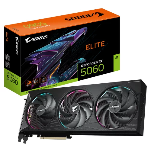 Видеокарта Gigabyte RTX5060 ELITE 8GB GDDR7 128bit 3xDP HDMI 3FAN RTL (GV-N5060AORUS E-8GD)