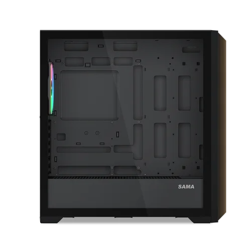 Корпус ПК без блока питания/ Case SAMA Z60 Black, Midi-Tower, TG, 4x140mm ARGB, 2xUSB 3.0 + 1xUSB 3.1 Type-C, E-ATX, ATX, mATX, mITX Black (Z60-BKAWA4X1-GL) фото 5