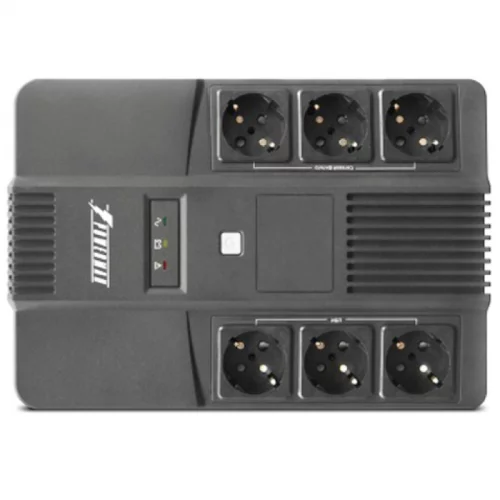 ИБП POWERMAN Brick 600, линейно-интерактивный, 600ВА, 360Вт, 3 евророзетки с резервным питанием, 3 евророзетки с фильтрацией, защита RJ45/RJ11, батарея 12В 7Ач 1 шт., 293мм х 202мм х 93мм, 4.5 кг./ UPS POWERMAN Brick 600, line-interactive, 600VA, 360W, фото 2