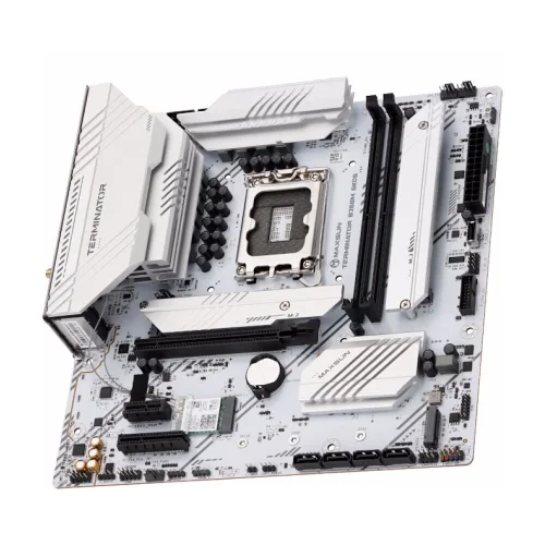 MAXSUN MS-Terminator B760M GKD5 ICE (Socket 1700, mATX, 2*DDR5(96Gb), DP/HDMI, 3*SATA3, 4*M.2, 1*PCIEx16/1*PCIEx4, 6*USB2.0, 2*USB 3.2, LAN 1*2.5G, ARGB, white, RTL) фото 2