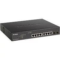 Коммутатор/ EasySmart L2 Switch 8х1000Base-T PoE, 2x1000Base-X SFP, PoE Budget 242W, 2 PoE ports 802.3bt (90W) (DGS-1100-10MPPV2/A3A)