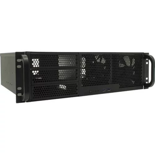 Procase RM338-B-0 Корпус 3U server case,3x5.25+8HDD,черный,без блока питания,глубина 380мм, MB CEB 12x10.5