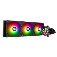 Система жидкостного охлаждения/ Water Cooling System Thermalright Aqua Elite 360 V6 (360mm, Black, ARGB/ Fans: 3x120mm, 70.84CFM, 29.8dBA, 2000RPM/ Pump height 53.5mm, 2800RPM, Rad thickness 27mm/ S: (A-ELITE-BL-360-ARGB-V6)