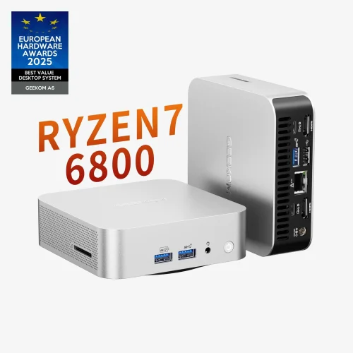 GEEKOM GMA6R76800 -16512-EU Мини Компьютер A6, GMA6R76800 -16512-EU, AMD Ryzen 7 6800, 16GB+512GB, WIN11 Pro