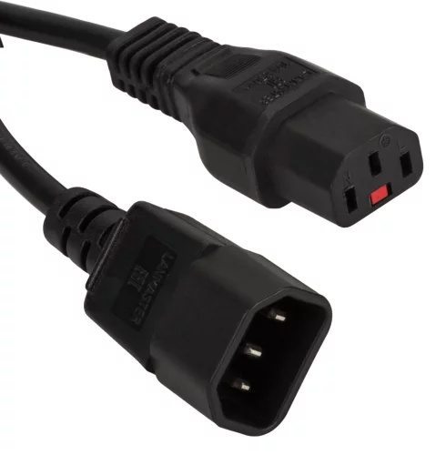 Шнур питания C13-C14, 3х0.75, 220В, 10А, черный, 1.8 метра (LAN-PP13/ 14-1.8-BK) (LAN-PP13/14-1.8-BK)