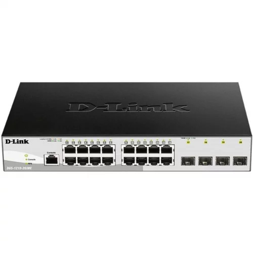 Коммутатор/ DGS-1210-20/ME/B Managed L2 Metro Ethernet Switch 16x1000Base-T, 4x1000Base-X SFP, Surge 6KV, CLI, RJ45 Console, RPS, Dying Gasp (DGS-1210-20/ME/B1A)
