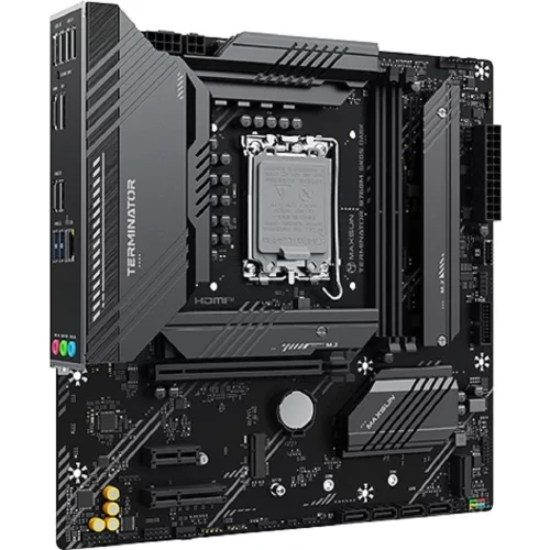 MAXSUN MS-Terminator B760M GKD5 DARK (Socket 1700, mATX, 2*DDR5, DP/HDMI, 4*SATA3, 3*M.2, 1*PCIEx16/1*PCIEx4/1*PCIEx1, LAN 1*2.5G , 6*USB2.0, 2*USB 3.2, 2*ARGB+1*RGB, black, RTL) фото 3