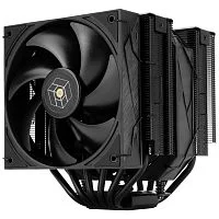 Кулер для процессора/ Thermalright Royal Pretor 130 Black (4-pin PWM, 158mm, Ni/Cu, 6x6mm, 1x120+1x130mm, 80.45CFM/81.88CFM, 29.4dBA/28.3dBA, 2150PM/1750RPM, S: 1200, 1700, 1851, 2011, 2066, 115X, AM4, AM5, black) (RP130-BL)