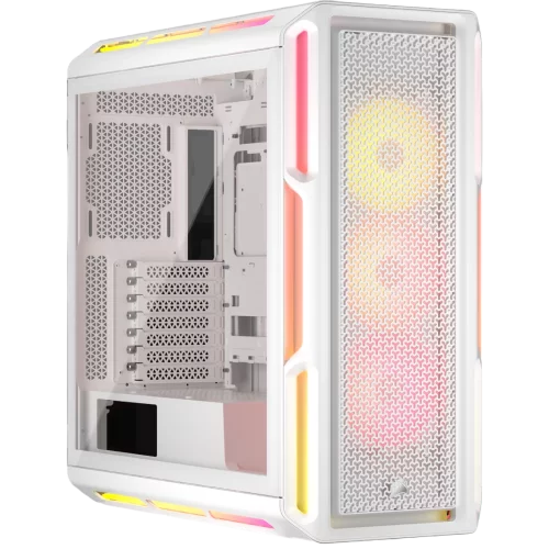 Корпус без блока питания/ Case Corsair iCUE LINK 5000T LX RGB, Midi-Tower, TG, 3x120mm RGB, 4xUSB-A 3.2, 1xUSB 3.2 Type-C, E-ATX, ATX, mATX, mITX White (CC-9011299-WW)