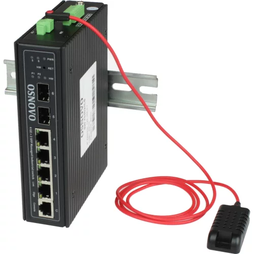 Промышленный коммутатор Gigabit Ethernet OSNOVO SW-70402/ILS Промышленный управляемый (L2+) коммутатор Gigabit Ethernet на 4GE RJ45 + 2 GE SFP порта с функцией мониторинга температуры/ влажности/ напряжения. Порты: 4 x GE (10/100/1000Base-T)