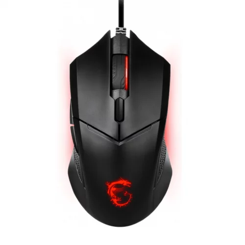 Мышь MSI Clutch GM08, Wired, optical, 6200dpi, USB, 6 but, red led, Black (S12-0401810-CLA)