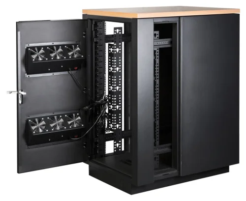 Шкаф LANMASTER SOUNDPROOF звукоизолированный 18U 750x1130 мм, отделка под дерево, цвет лиственница (LAN-DC-CBSP-18U-WD) фото 5